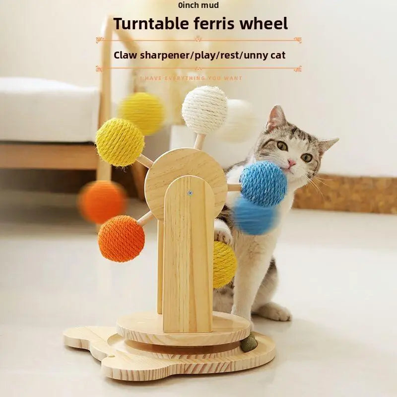 Cat Toy Turntable Cat Scratching Board Sisal Self-Entertainment Boredom Relief Kitten Claw Grinding Toy