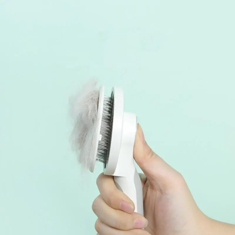 Pet Hair Cleaning Brush, Cute Round Cat Hair Cleaning Tool, Pet Automatic Cleaning Comb