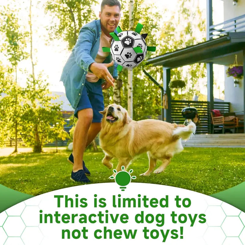 Durable Soccer Ball Dog Toy with Straps - Interactive Tug of War & Water Fetch Toy for Small/Medium Dogs - Perfect Puppy Birthday Gift