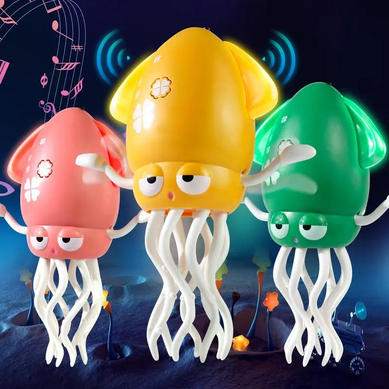 Dancing squid toy, music, lights and fun movements, bright LED lights, cheerful music, safe and durable