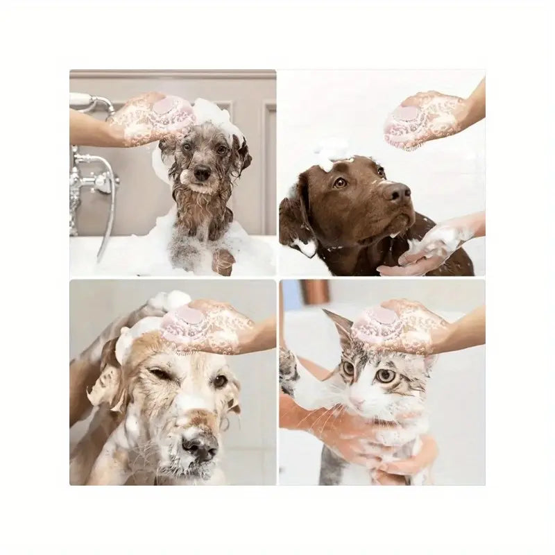 Pet Bath Brush Dog Massage Brush Bath Accessory Silicone Pet Bath Brush for Dogs And Cats
