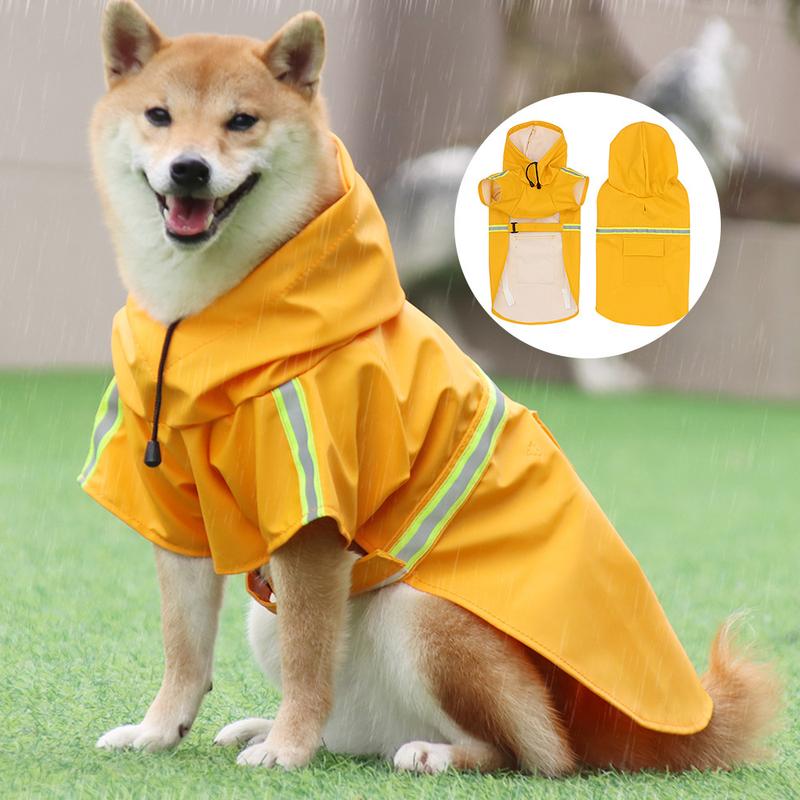 New Pet Raincoat with Hat Big Dog Poncho Waterproof Reflective Dog Raincoat Pet Clothes in Stock