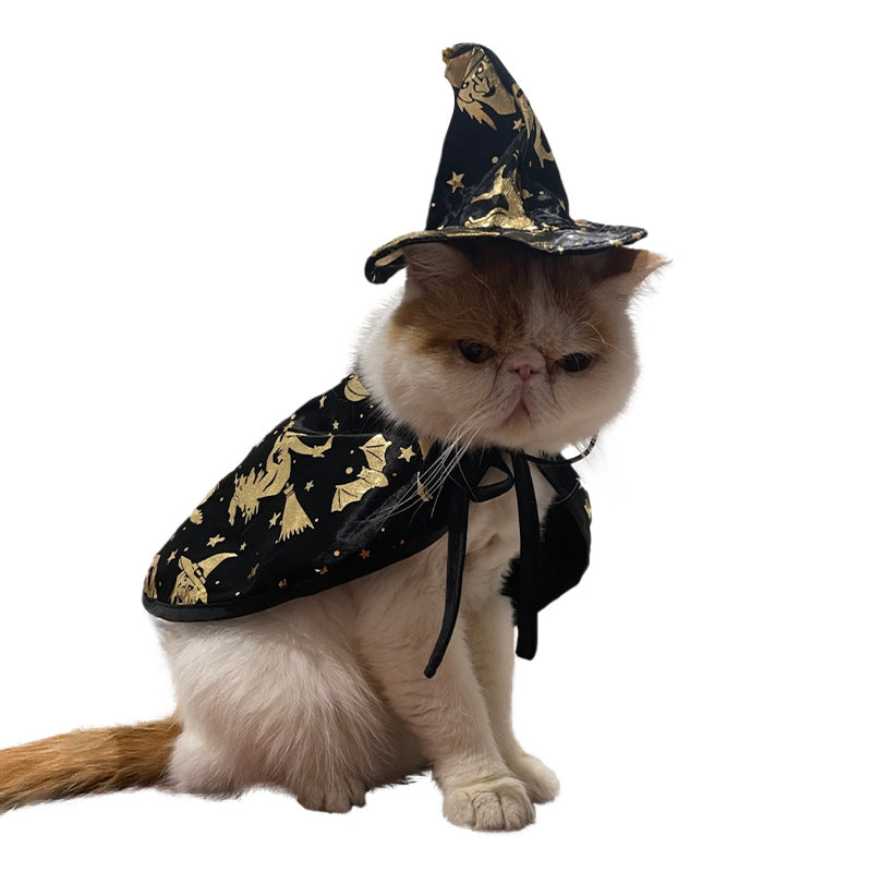 Costume of Halloween witch cape, cat wizard cape, pet cape, festival costume, transformation costume, clothing