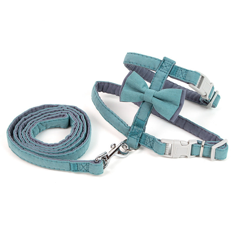 Colorful Cotton-Filled Cat Leash With Bow Detail