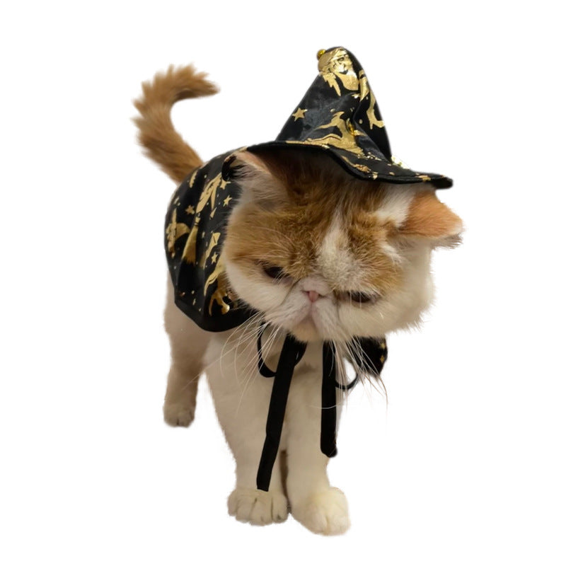 Costume of Halloween witch cape, cat wizard cape, pet cape, festival costume, transformation costume, clothing