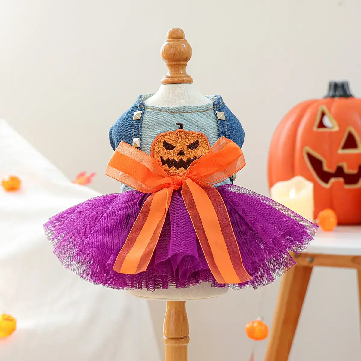 Cute Halloween Pumpkin Skirt for Pets
