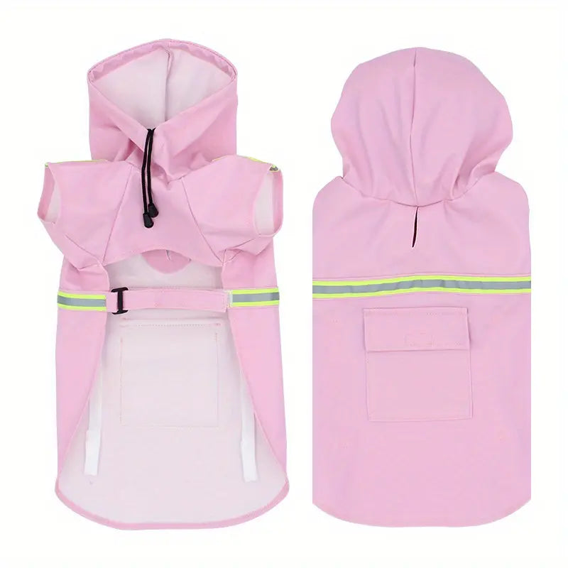 New Pet Raincoat with Hat Big Dog Poncho Waterproof Reflective Dog Raincoat Pet Clothes in Stock