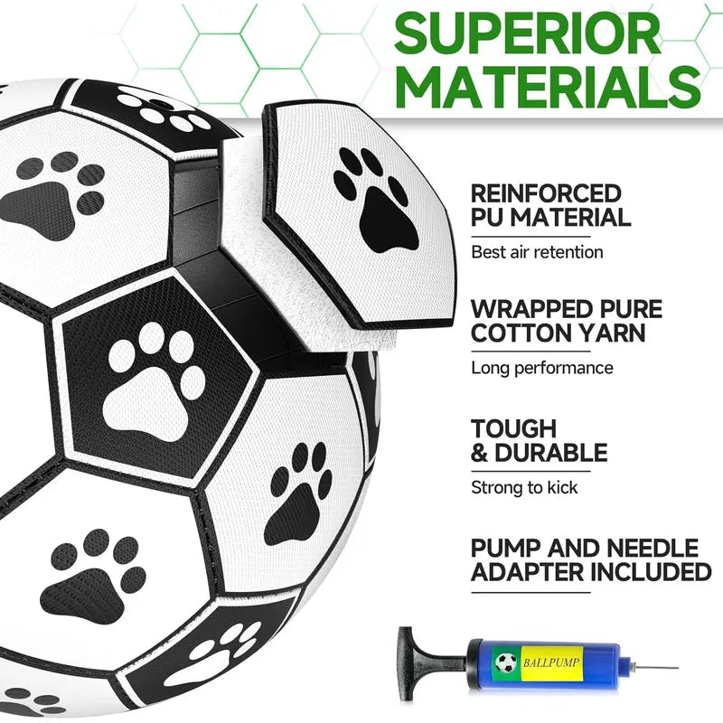 Durable Soccer Ball Dog Toy with Straps - Interactive Tug of War & Water Fetch Toy for Small/Medium Dogs - Perfect Puppy Birthday Gift