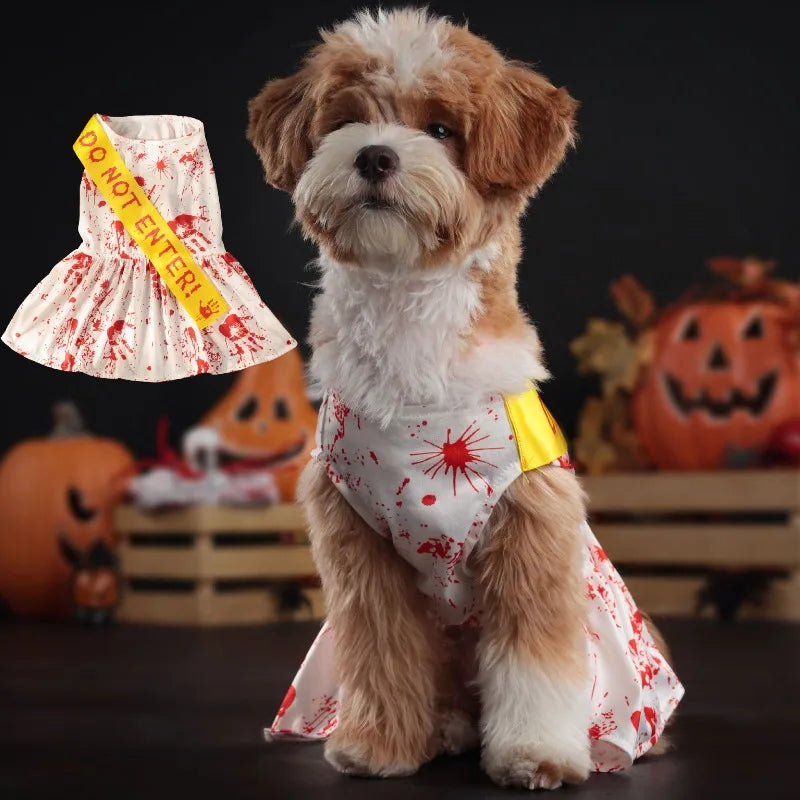 Blood Splatter Dog Halloween Dress - Spooky Style