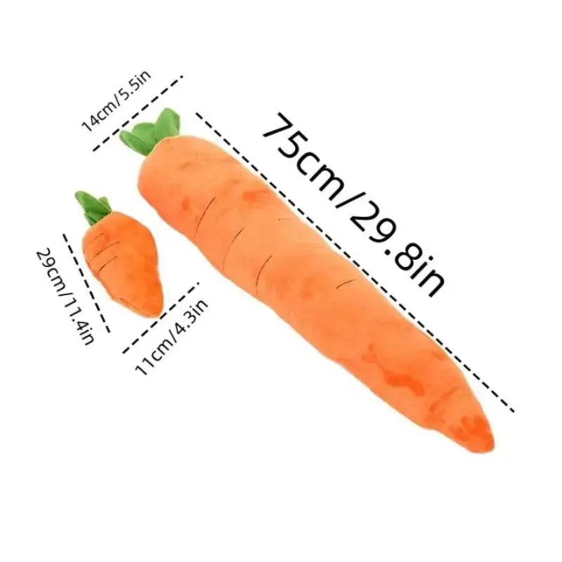 Cute Carrot Design Pet Plush Toy, Durable Chewable Stuffed Animal Plushie for Cats Kittens Dogs, Christmas Gift