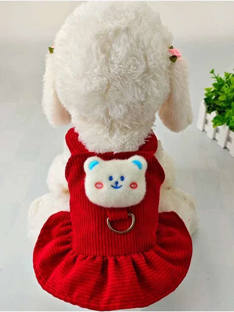 Corduroy Dog Dress for Small Dogs