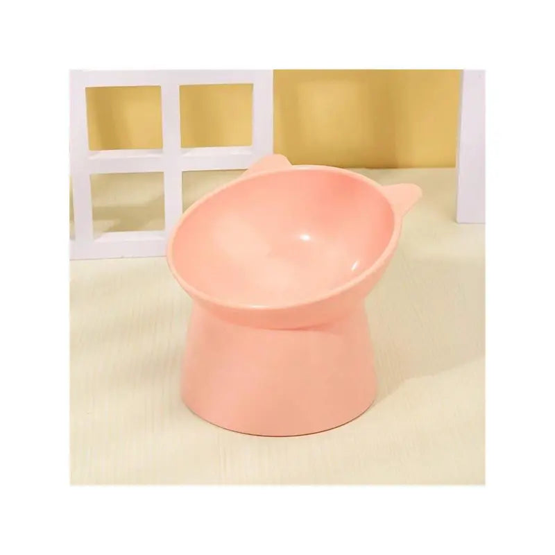 Nordic Style Elevated Anti-Tip Cat Bowl with Neck Protection, Square-rim Double-handled Dog Water Bowl Pet Supplies