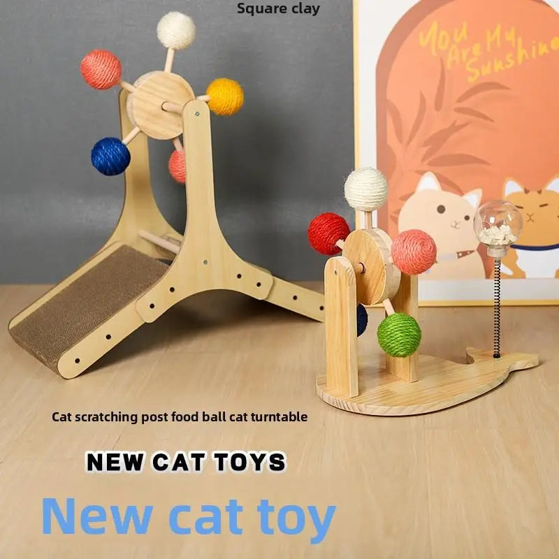 Cat Toy Turntable Cat Scratching Board Sisal Self-Entertainment Boredom Relief Kitten Claw Grinding Toy