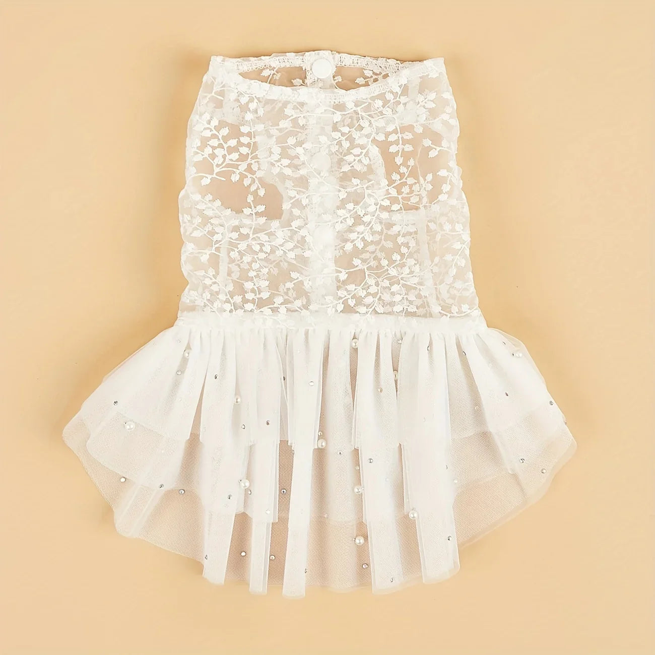 Elegant Dog Wedding Dress with Lace Detail