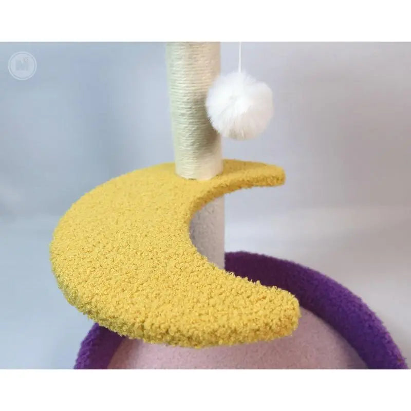 Moonlight Scratching Post, Night Sky Theme Cat Scratcher Tree with Sisal Posts Spacious Foldable Cat Scratching Board with Bell