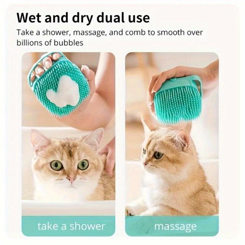 Pet Bath Brush Dog Massage Brush Bath Accessory Silicone Pet Bath Brush for Dogs And Cats
