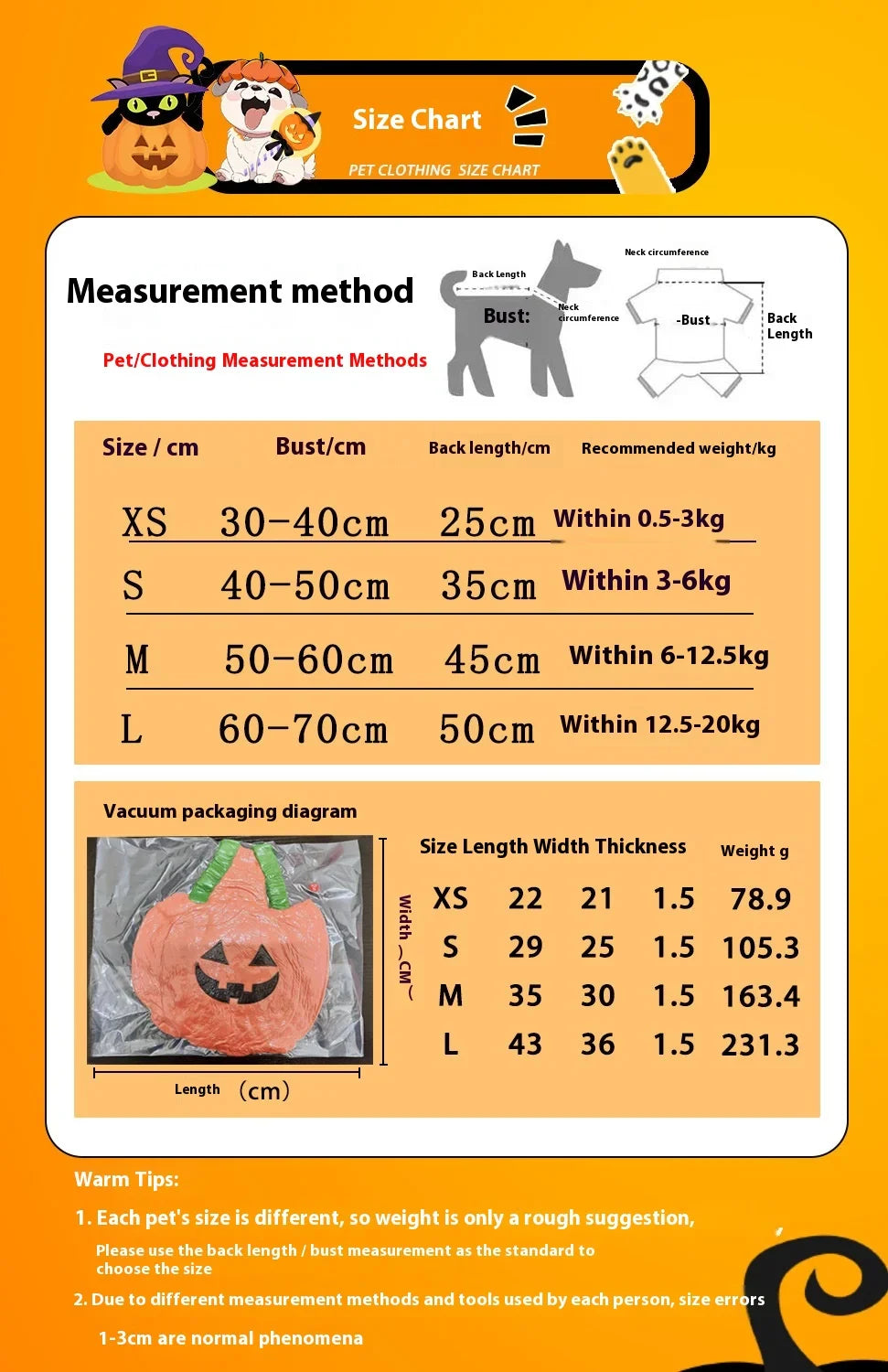 Halloween Pumpkin Dog Costume for Pets