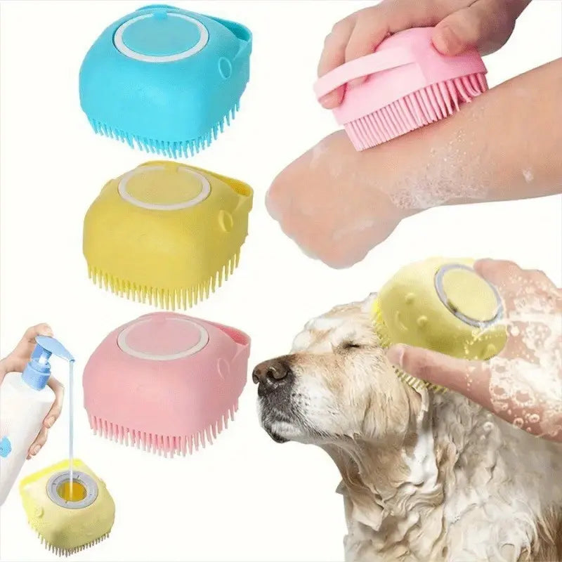 Pet Bath Brush Dog Massage Brush Bath Accessory Silicone Pet Bath Brush for Dogs And Cats