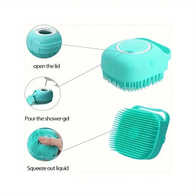 Pet Bath Brush Dog Massage Brush Bath Accessory Silicone Pet Bath Brush for Dogs And Cats