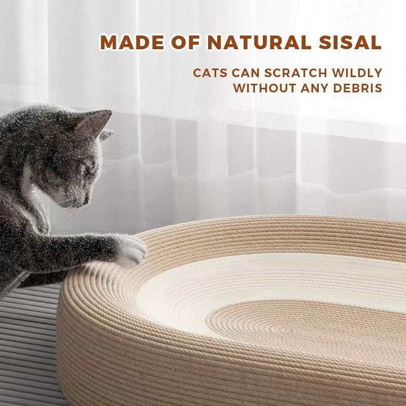 Pet Sisal Cat Scratcher Cardboard Lounge Bed - Multi-Purpose Dog & Cat Furniture, 24x15x3.5 Inch, Anti-Slip Design, Ideal for Indoor Cats