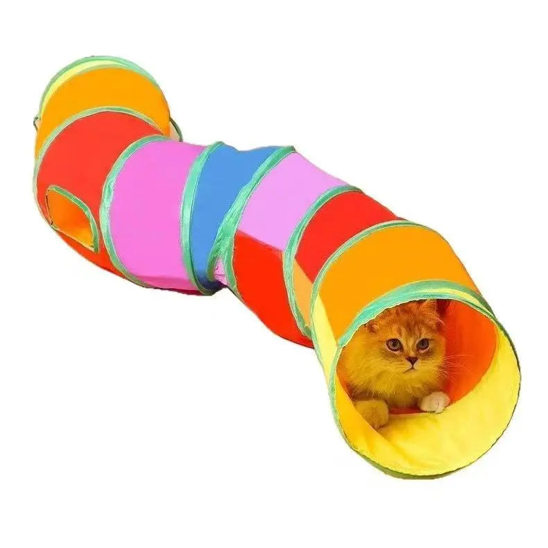 Rainbow Directly Connects to Cat Tunnel Self-care Education-Type Cat Toy Foldable Cat Tunnel