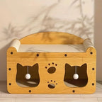 2 in 1 Cat Bed with Scratching Board, Durable Double Layer Design Cat Bed