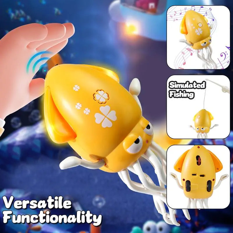 Dancing squid toy, music, lights and fun movements, bright LED lights, cheerful music, safe and durable