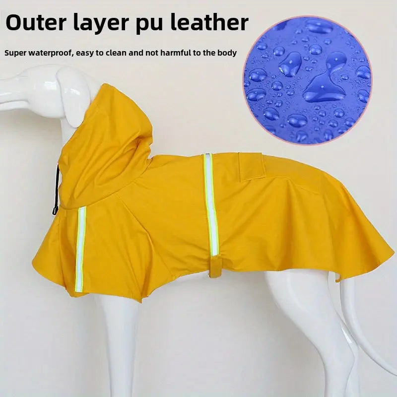 New Pet Raincoat with Hat Big Dog Poncho Waterproof Reflective Dog Raincoat Pet Clothes in Stock