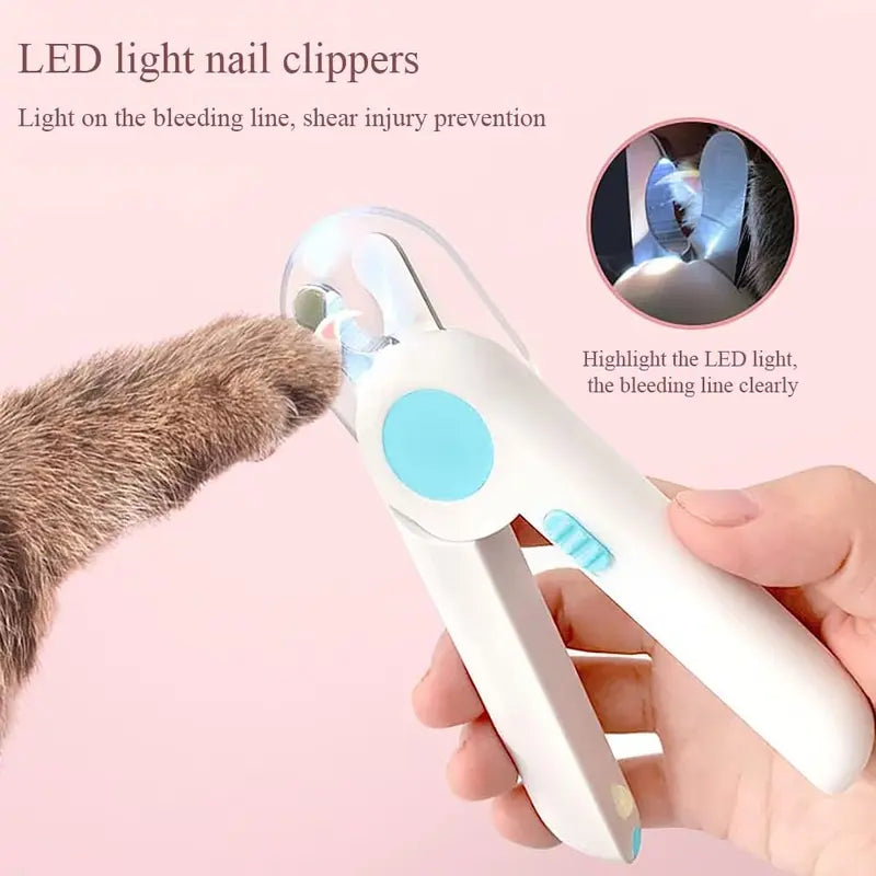 Pet Cats Dog Nail Clipper Cutter Stainless Steel Grooming Scissors Professional Clippers Claw Nail Scissors with LED Lights Pet