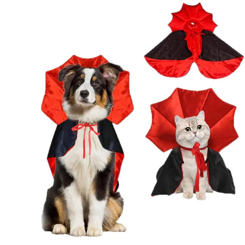 Magical Witch Cape for Halloween Vampire Cat Dog Costumes