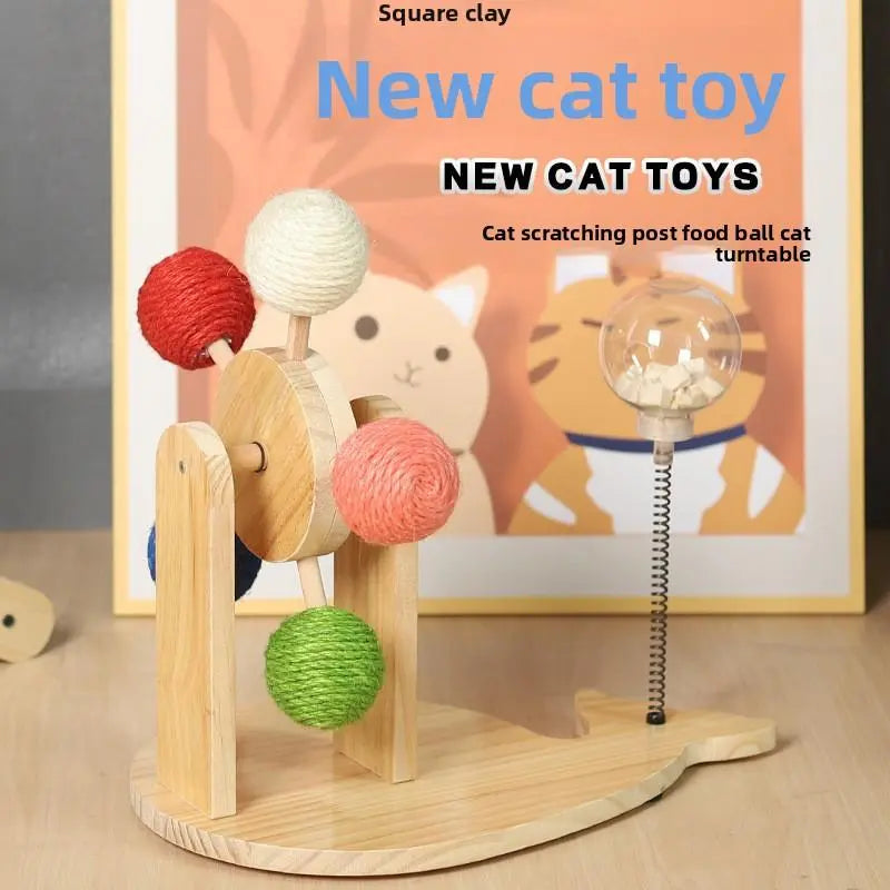 Cat Toy Turntable Cat Scratching Board Sisal Self-Entertainment Boredom Relief Kitten Claw Grinding Toy