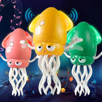 Dancing squid toy, music, lights and fun movements, bright LED lights, cheerful music, safe and durable