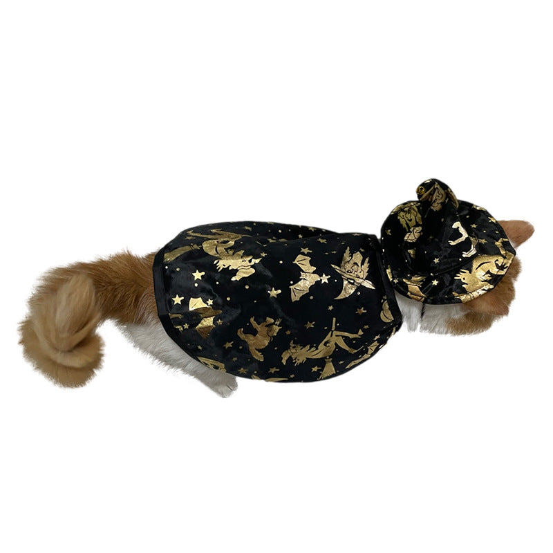 Costume of Halloween witch cape, cat wizard cape, pet cape, festival costume, transformation costume, clothing