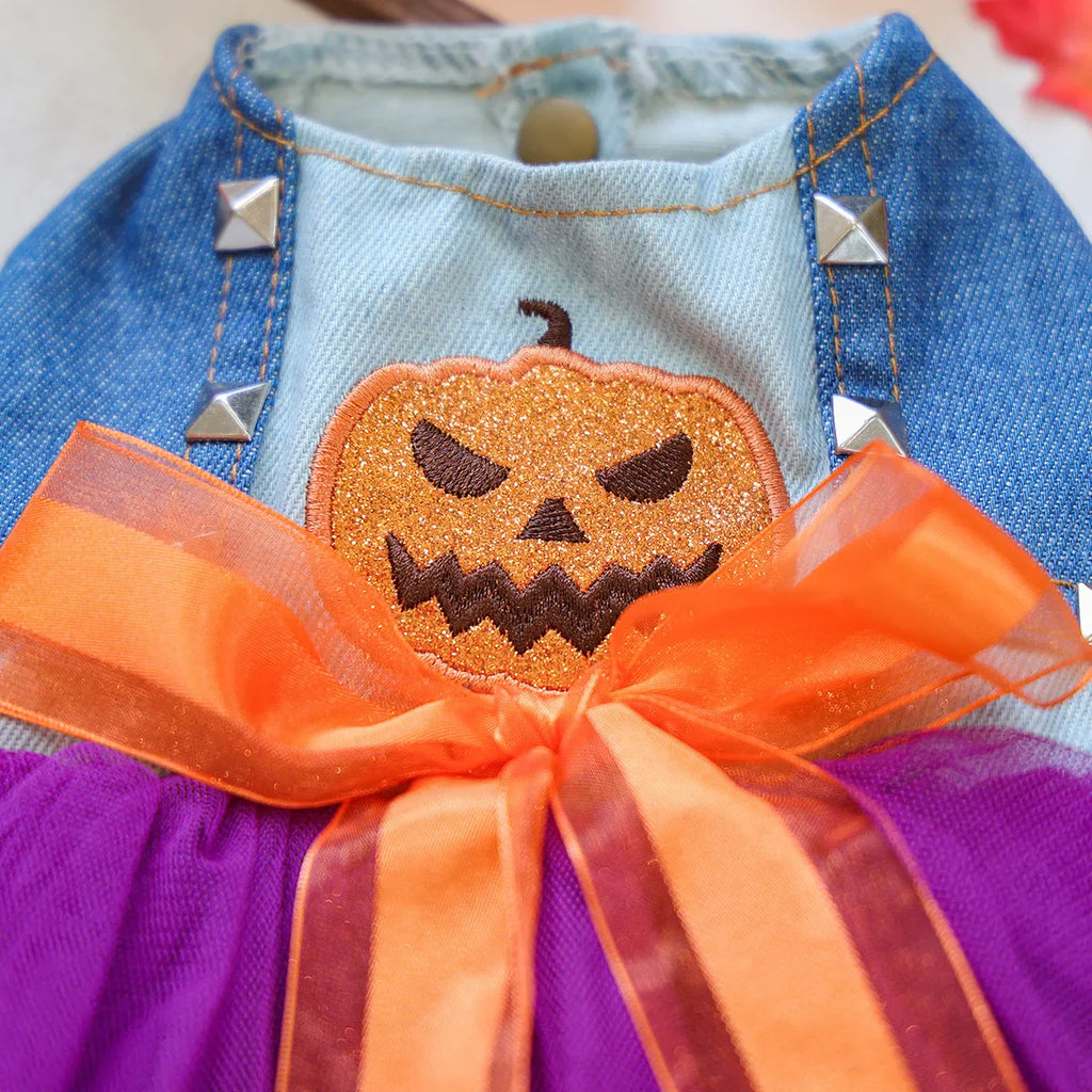 Cute Halloween Pumpkin Skirt for Pets