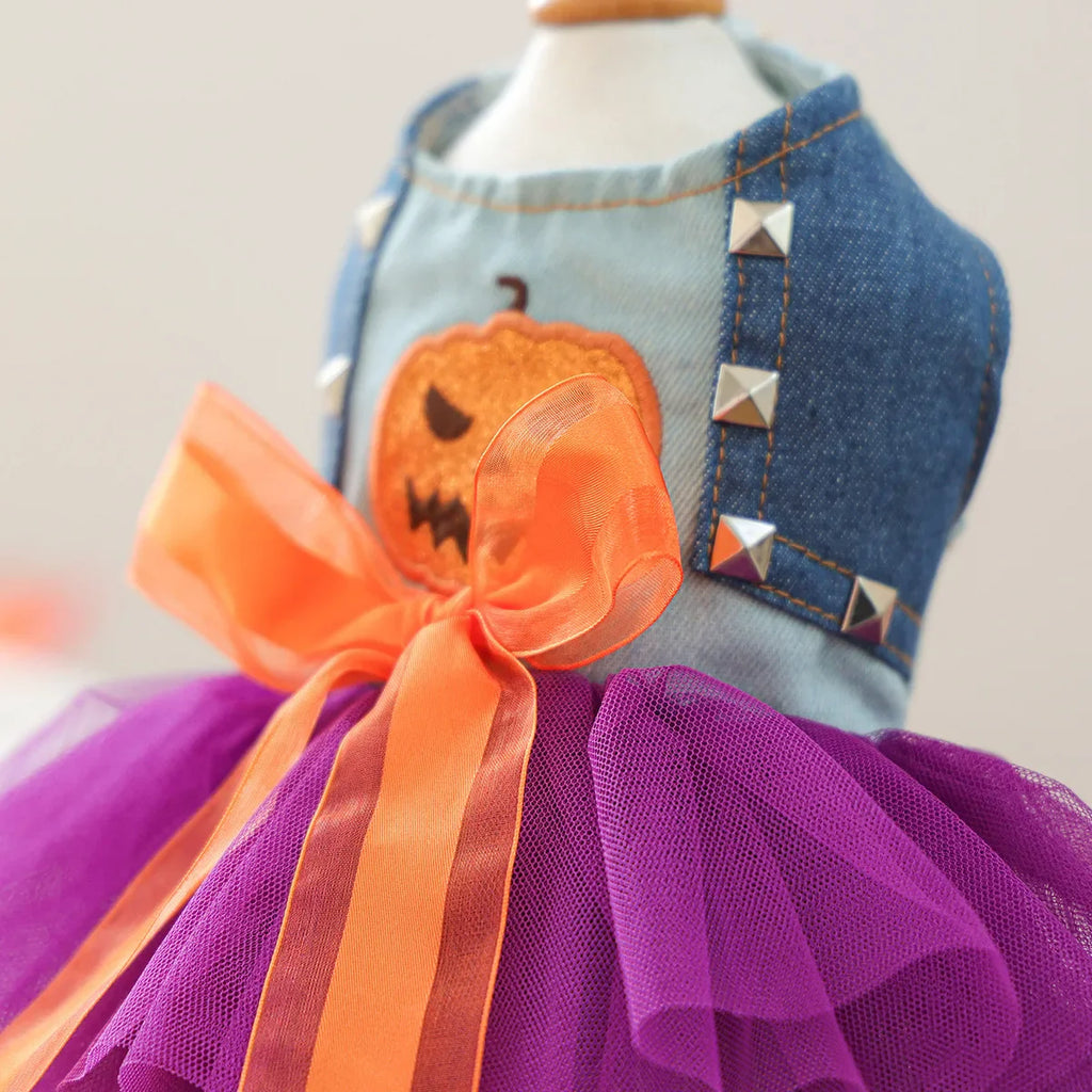 Cute Halloween Pumpkin Skirt for Pets
