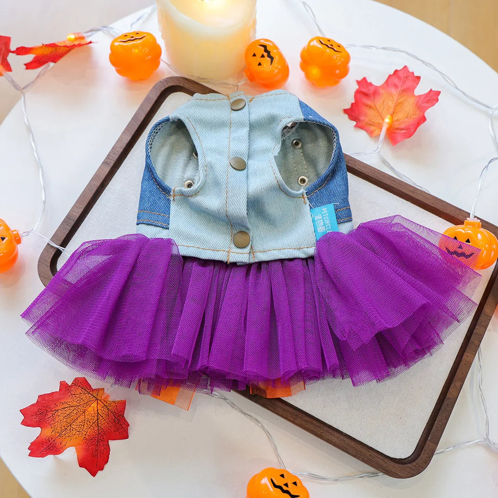 Cute Halloween Pumpkin Skirt for Pets