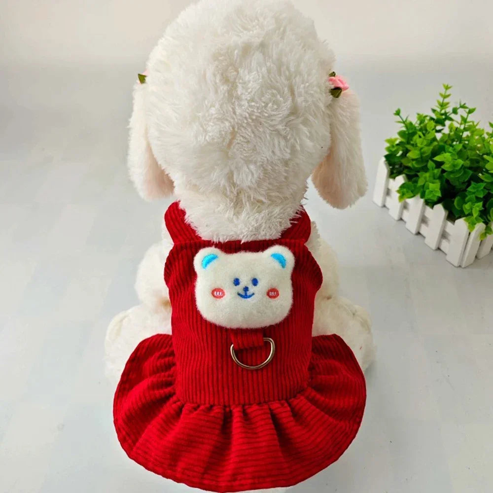 Corduroy Dog Dress for Small Dogs