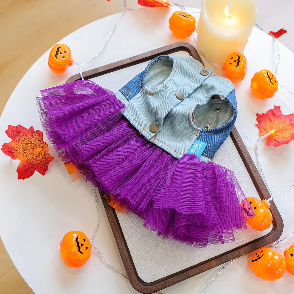 Cute Halloween Pumpkin Skirt for Pets