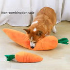Cute Carrot Design Pet Plush Toy, Durable Chewable Stuffed Animal Plushie for Cats Kittens Dogs, Christmas Gift