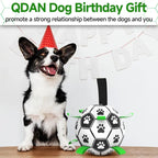 Durable Soccer Ball Dog Toy with Straps - Interactive Tug of War & Water Fetch Toy for Small/Medium Dogs - Perfect Puppy Birthday Gift