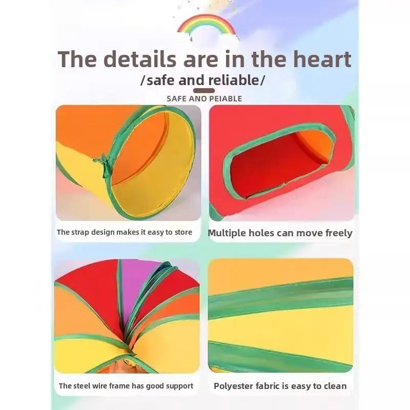 Rainbow Directly Connects to Cat Tunnel Self-care Education-Type Cat Toy Foldable Cat Tunnel