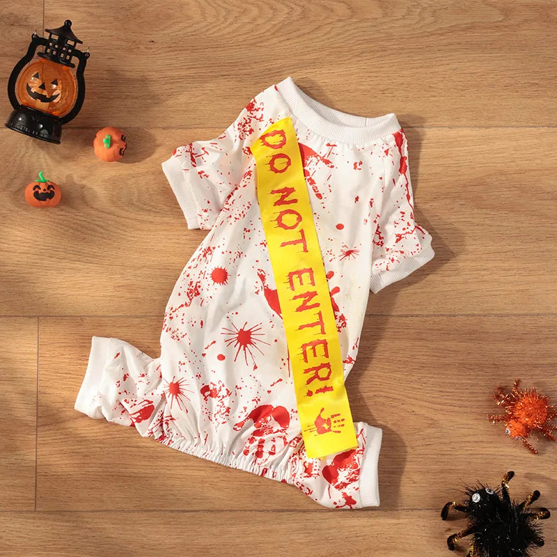 Blood Splatter Dog Halloween Dress - Spooky Style