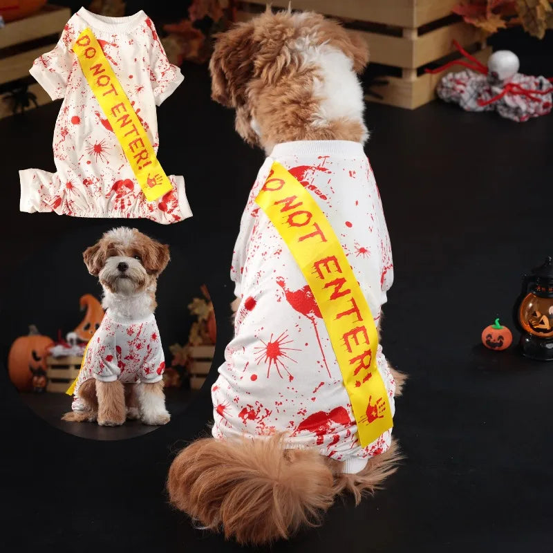 Blood Splatter Dog Halloween Dress - Spooky Style