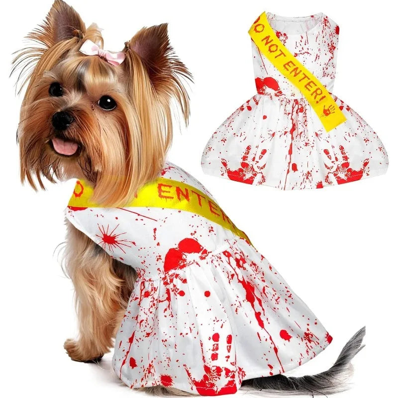 Blood Splatter Dog Halloween Dress - Spooky Style