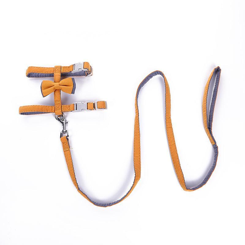 Colorful Cotton-Filled Cat Leash With Bow Detail