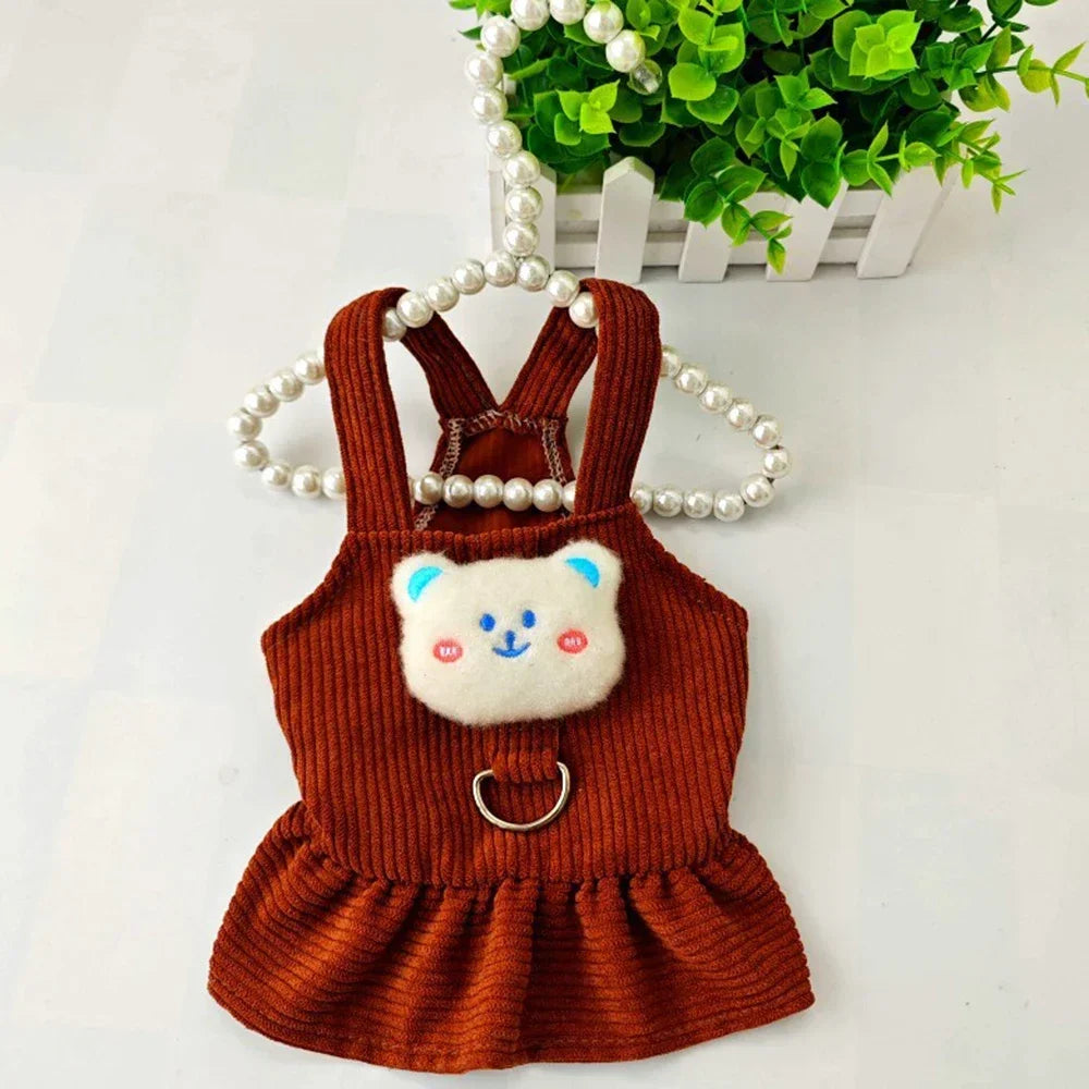 Corduroy Dog Dress for Small Dogs