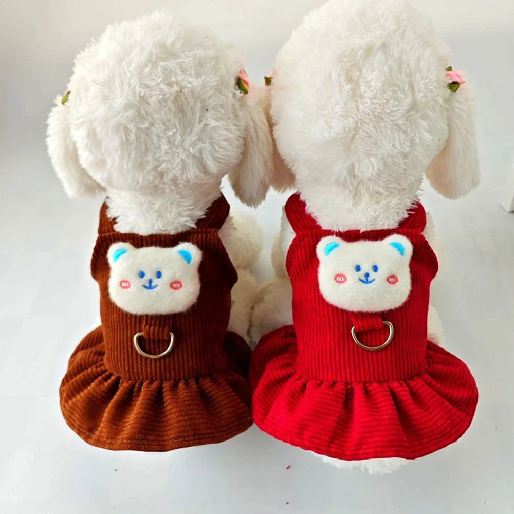 Corduroy Dog Dress for Small Dogs