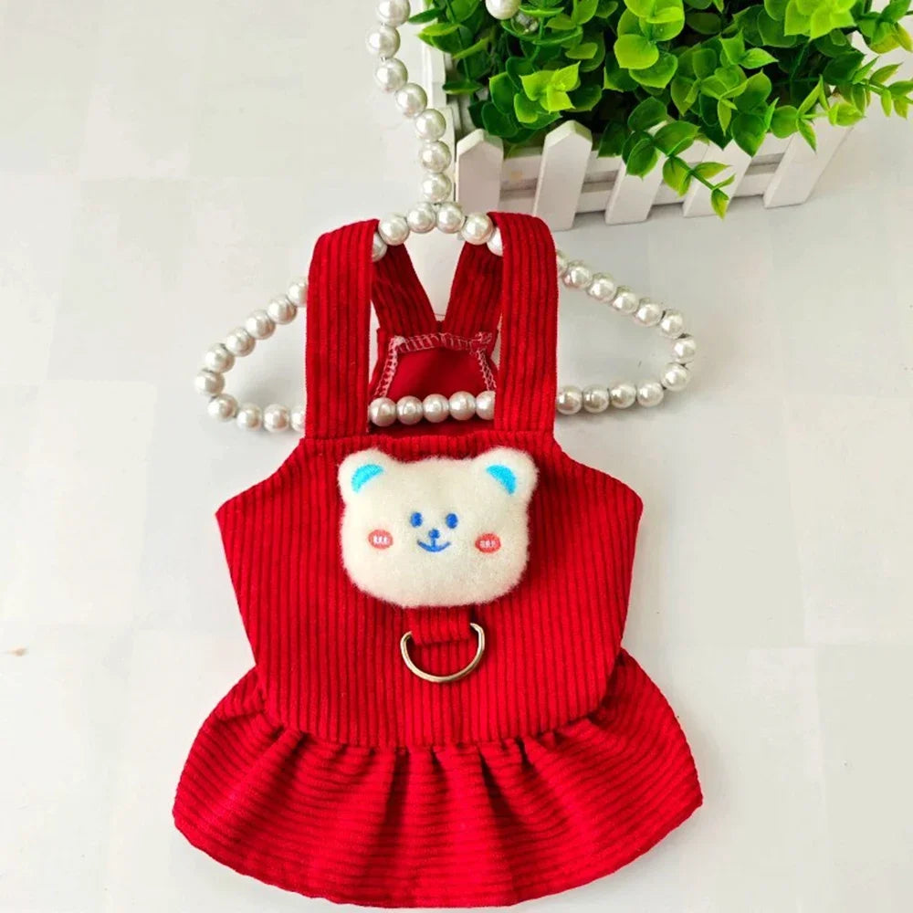 Corduroy Dog Dress for Small Dogs