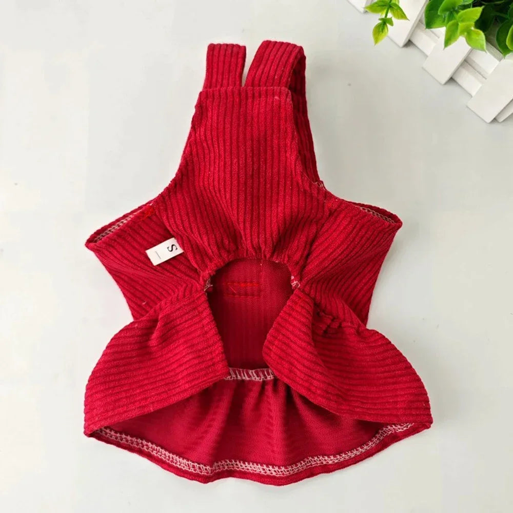 Corduroy Dog Dress for Small Dogs