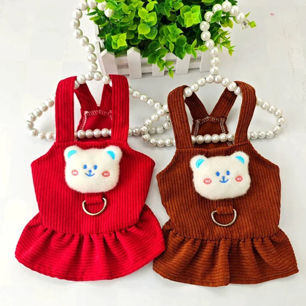 Corduroy Dog Dress for Small Dogs